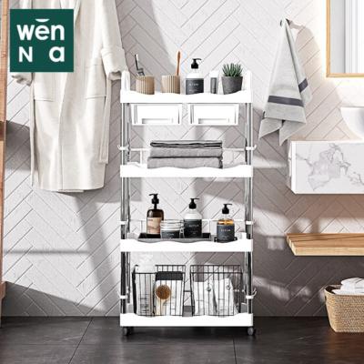 China Sustainable Modern Household Organizer Large Capacity Bathroom Storage Shelf For Organization Rack for sale