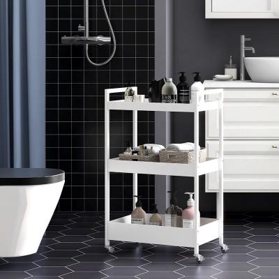 China Home Sustainable Narrow Home Storage 4 Tiers Bathroom Storage Slim Kitchen Storage Rack With Wheels for sale