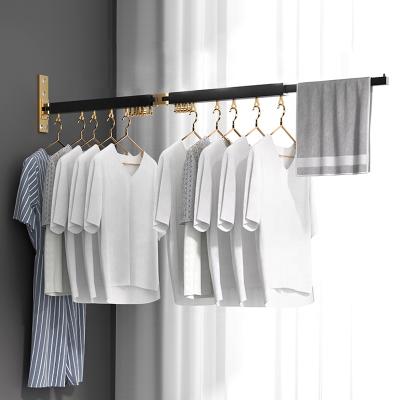 China Multifunctional Folding Rack Wall Mounted Hanger Rack Heavy Duty Clothes Laundry Hanging Rack Aluminum Clothes Rack for sale