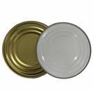 China 401# 99mm Tinplate Can Lids Top And Bottom Food Packaging Gold And White Color for sale