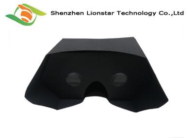 China Simply Folded Type Diy Iphone Vr Headset , Black Cardboard Virtual Reality 3D Glasses  for sale