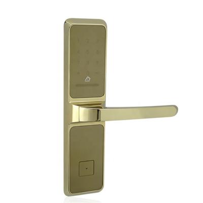 China Zinc Alloy Gold Panel Touch Screen RFID Electric Combination Password Door Lock for sale