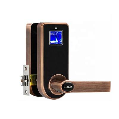 China Fingerprint Zinc Alloy Red Bronze Biometric Door Lock For Apartment for sale