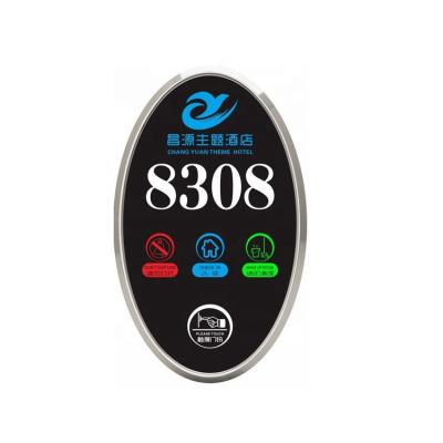 China Modern Oval Digital Hotel Door Room Number Recognition Plates for sale