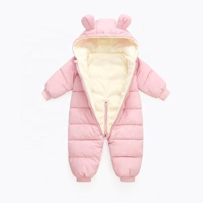 China Custom Babies Clothes Boys Winter Breathable Newborn Infant Rompers Thick Long Sleeve Coat Plus Velvet Toddler Overalls for sale