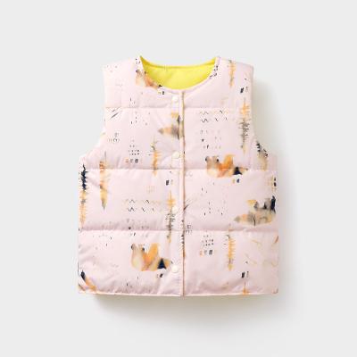 China Breathable O-Neck Infant And Toddlers Nylon Sustainable Children Baby Down Vest Jacket for sale