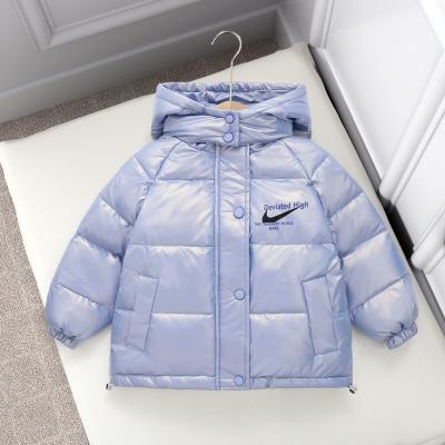 China Ebay Breathable Hot Sale Pure Color Down Coat Baby Boy Outfits Warm Winter Hooded Stripper Jacket Outwears Clothing Age 3-9Y for sale