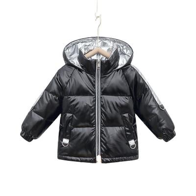 China 2021 Winter Kids Duck Down Jacket Fashion Thicken Breathable Nylon Shiny Boys Loose Casual Warm Parka Outerwear for sale