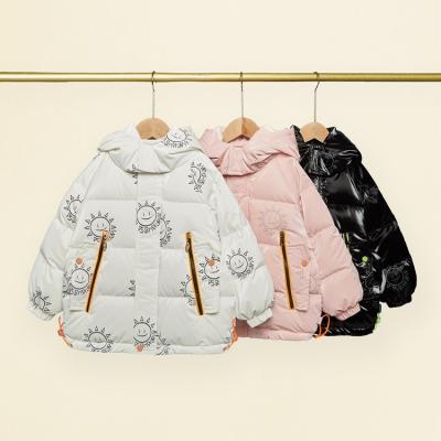 China Sellers Breathable Custom Printed Baby Toddler Padded Cotton Down Coat Boutique Winter Clothes Kids Zipper Overalls for sale