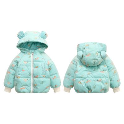 China Breathable Children Cartoon Printing Down Hooded Coat 6 Kids Stripper Autumn Winter Warm Padded Jacket Baby Girls Boys Jacket 7 8 9 10 11 12y for sale