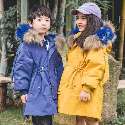 China 2021 Breathable Faux Fur Collar Winter Jacket Kids 90%White Duck Down Coat Kids Kids Thick Warm Down Loose Hooded Parka Snow Coat for sale