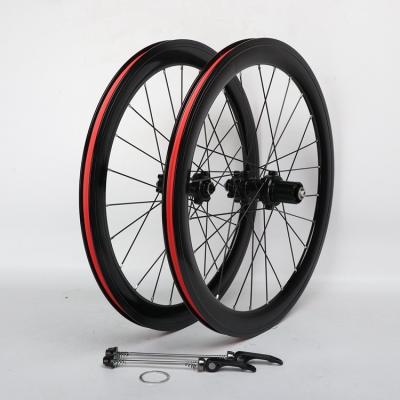 China Road Bikes Aluminum Alloy Wheels Bike Wheelset 20 Inch 451 Road Bike Folding Bike Wheelset 40mm Disc Brake Tire Tubular Tube for sale