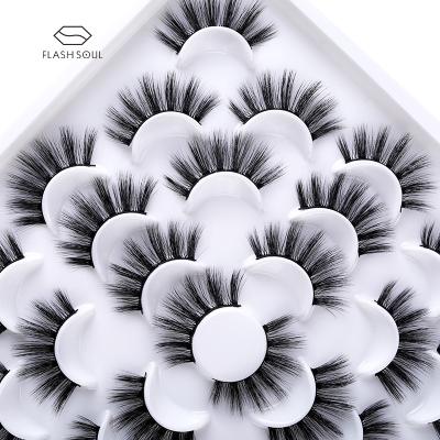 China Sensitive False Mink Silk Black Cotton Customized Mink Eyelashes Custom Packaging Box 15Pairs 3D Mink False Eyelash 6D from Faux de Whosale for sale