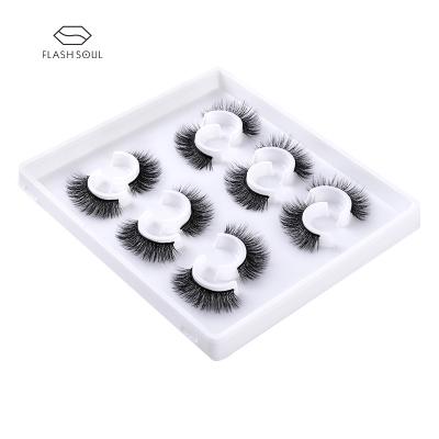 China 3D Layered Faux Mink Silk Black Cotton Customized Mink Eyelashes Custom Packaging Box 6Pairs 3D Mink False Eyelash 6D From Whosale for sale