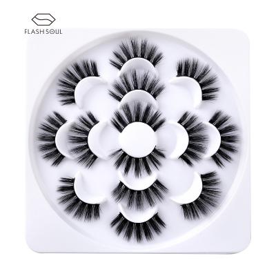 China New Arrival Factory Price 7Pairs Long Natural False Eyelash 3d Plus Faux Mink for sale