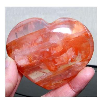 China China Wholesale Natural Stone Red Fire Quartz Polished Hearts Beautiful for sale