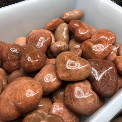 China China wholesale handmade natural crystal red sun stone hearts for decoration for sale