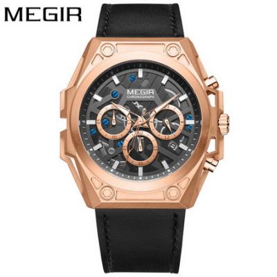 China Relogio masculino masculino army quartz sport leather strap stainless steel date mens watches vintage automatic date MEGIR waterproof classic reloj for sale