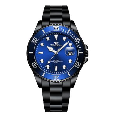 China FNGEEN s925 logo man quartz watch stainless steel band automatic cheap custom luminous date display casual wristwatch for sale