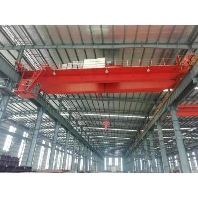 China QD Type 20 Ton 80 Ton Double Girder Overhead Bridge Crane With Hook 30 Ton 50 Ton 40 Ton Double Girder for sale