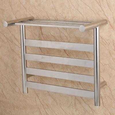 China Wall Mounted Heater HUAHANG 7 Bar Towel Warmer With Top Shelf In Mirror Surface Heated Towel Rack For Bathroom | on/off switch for sale