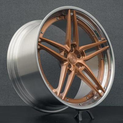 China Passanger 18 19 20 21 22 24 Inch 6061 T6 Custom Aluminum Car Wheel Speedwheel 2 Pieces Forged Wheels 5x112 5x114.3 5x120 5x130 for sale