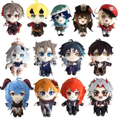 China Cotton Genshin Impact Cartoon Character Anime Plush Toy Doll 20cm Original Streamlined Ganyu WendyKeli DiLuke Mandrill Maple Wanye Model for sale