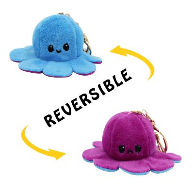 China Hot Sale Cotton Cute Expression Octopus Plush Animals Reversible &Plush Flip Keychain Stuffed Animal Toy for sale