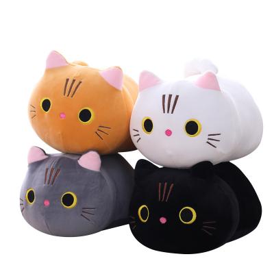 China Cute Anime Column Pillow Kitten Plush Stuffed Toy Soft Cotton Cat Pillow Baby Kids Sleeping Luxury Long Pillow Bed for sale