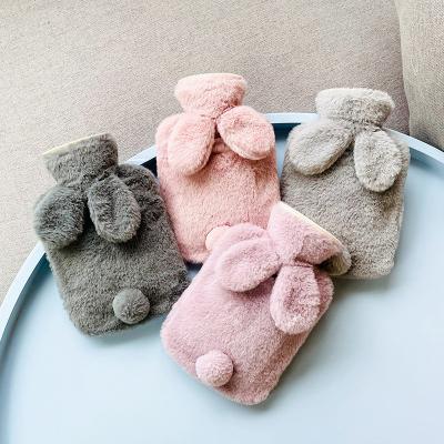 China Winter Water Bottle Hand Injection Water Injection Rabbit Ear Decoration Plush Warmer Cashmere Anti-hot Warm Thin Warm PVC Home Wholesale Warm for sale