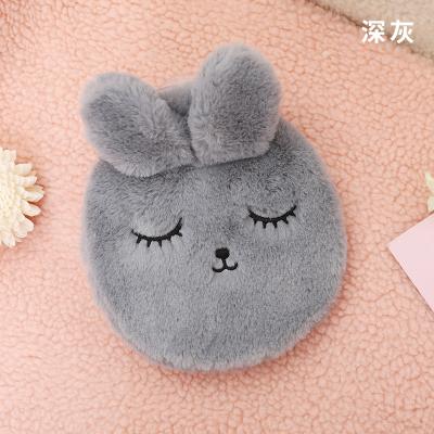 China 2022 Rabbit Ear Decoration 2022 Rabbit Ear Water Injection Winter Slim Warm Home Water Bottle Warm Anti-hot Waterproof Plush Cashmere PVC Hand Warmer for sale