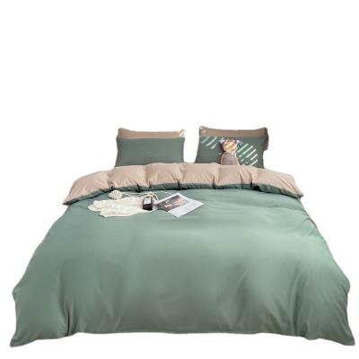 China Wholesale Nondisposable Japan Style Comfortable Warm Simple Cotton Solid Color Home Hotel Use Three Piece Four-Piece Bedding Sets for sale