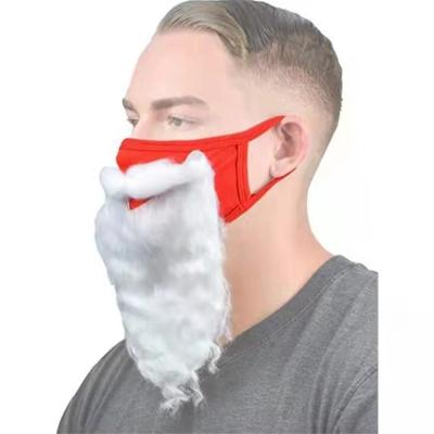 China 2022 Home Decoration 3D Santa Claus Beard Masks Funny Reusable Santa Beard Face Cover Shield Christmas Decoration Hat For Christmas Party Cosplay for sale