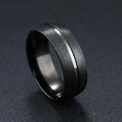 China Stainless Steel Ring For Men XIXIA Hip Hop Jewelry Black Titanium Steel Custom Wholesale Punk Rings for sale