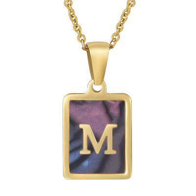 China Wholesale Custom Colorful Shell Initial Necklace Stainless Steel Jewelry Fashion Jewelry XIXIA Pendant Necklace For Women for sale