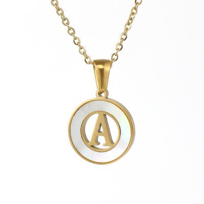 China Wholesale Custom Shell Letter Initial Necklace Stainless Steel Fashion Jewelry 26 Words XIXIA Pendant Necklace For Women for sale