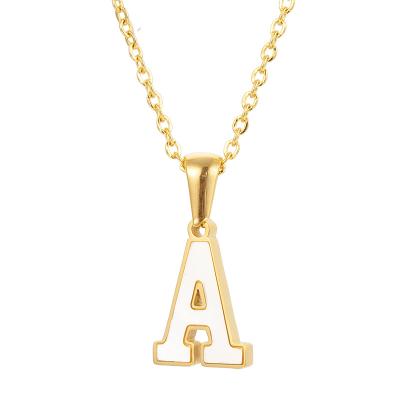 China Wholesale Custom Stainless Steel Trendy Initial Letter Titanium Necklace Jewelry 26 Words Fashion XIXIA Pendant Necklace For Women for sale