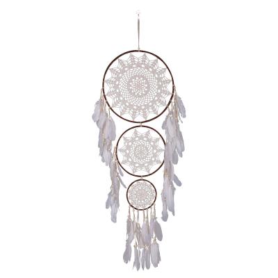 China China Best Selling Nordic Kids Girl Room Decoration Home Style White Feather Dream Catcher for sale