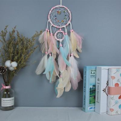 China Custom Handmade China Decoration DIY Feather Home Wall Hanging Dream Catcher Craft Supplies for sale