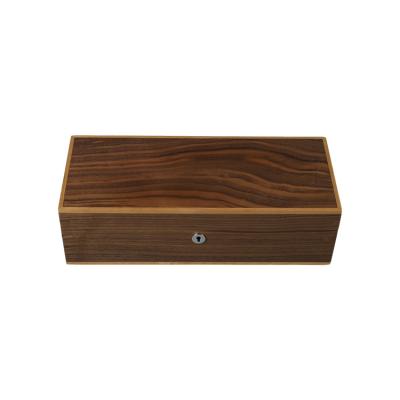 China Manufacturer Recyclable Wholesale Custom Walnut Inlaid Maple Strap Lock Storage Box for sale