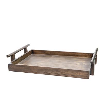 China Ash Wood Trays Hotel Serving Trays Home Restaurant Antique-Color Wooden Tray for sale