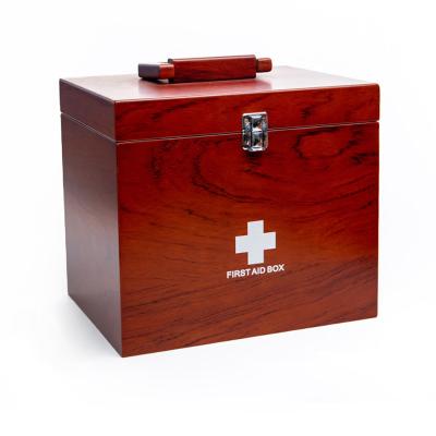 China Home Viable Solid Wooden First Aid Kit Small First Aid Emergency Kits Wooden Boxes for sale