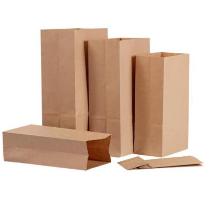 China Disposable Medium Small Large Size Food Paper Grocery Bags Brown Kraft Paper Bags Package Baking Paper Bags for sale