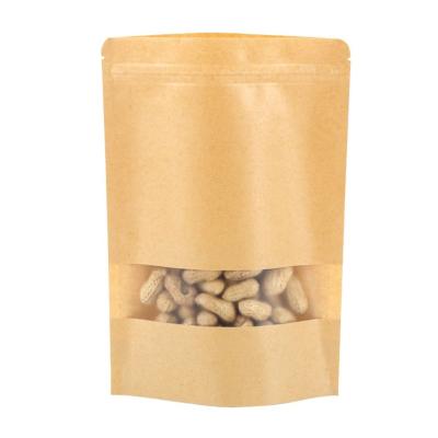 China Disposable Kraft Paper Bag Paper Ziplock Packaging Bags Kraft Paper Bag With Your Own Logo Coffee Custom Packaging for sale