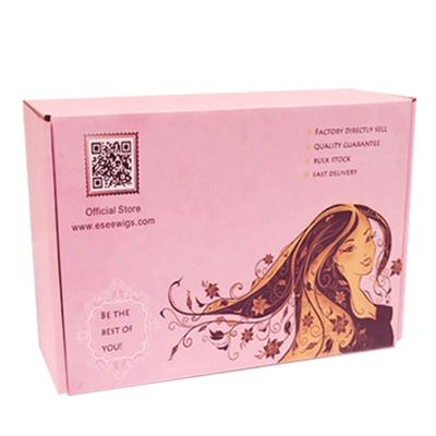 China Recycled Materials Product Small Custom Paper Gift Pink With Logo Luxury Packaging Box For Wig for sale