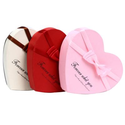 China Recycled Materials Custom Design Empty Chocolate Box Red Heart Shape Luxury Gift Chocolate Packaging Box for sale