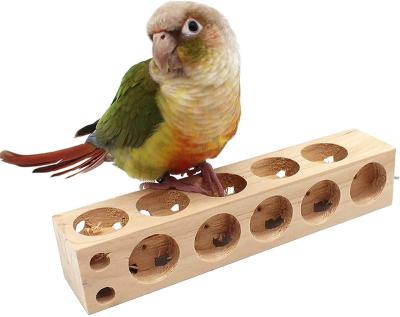 China Wooden Bird Wooden Stick Chewing Toy Tabletop Puzzle Foraging Training Toys, Parrot Biting Block Shredding Teether Toy for sale