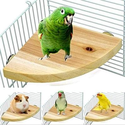 China Viable Pet Parrot Bird Cage Perches Wooden Bird Perch Rack Playground Hamster Toys Bird Cockatiel Hamster Gerbil Exercise Toys for sale