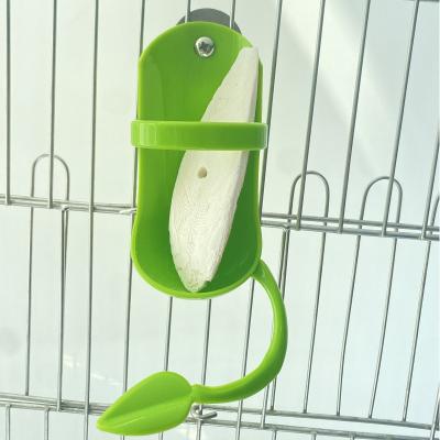 China Viable Bird Cup Feeding Holder Plastic Cuttlebone Holder Bird Cage Storage Bowl Holder Parrot Food Holder For Budgies Budgie Parakeet for sale