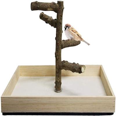 China Viable Nature Wooden Perch Stand, Toy Cage Accessories Standing Soaring for Parrot Parakeets Cockatiels Budgies Sparrow for sale